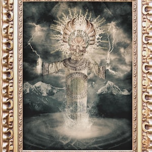Dark Surreal Gothic Wall Art Print, Inca God Viracocha Print, Wall Decor for Home or Office, Horror Gifts