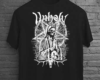 Satanisches Halloween Pentagramm T-Shirt, dunkle okkulte Gothic Kleidung, Horror Macabre Memento Mori Shirt, Goth Geschenk