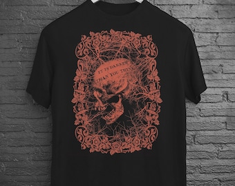Schädel Horror Halloween Shirt, Gothic Alternative Kleidung, Skelett Goth Shirt, Dark Goth Geschenke, Memento Mori, Dark Macabre Art