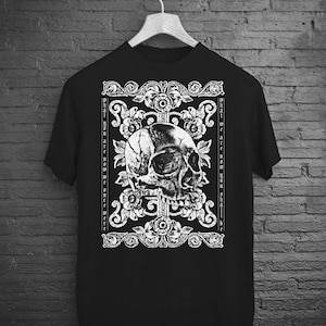 Memento Mori Dark Skull T Shirt, Dark Macabre Gothic Clothing, Alternative Aesthetic Clothes, Skull Skeleton Goth Shirt