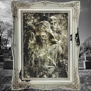 Dark Horror Gothic Wall Art Decor for Home or Office, Skull Skeleton Cemetery Art Print, Memento Mori, Dark Gothic Surreal Art, Horror Gifts