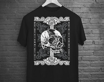 Horror Skull Cemetery Death Shirt, Gothic Alternative Clothes, Halloween Gothic Shirt, Horror Witchy Gifts, Memento Mori