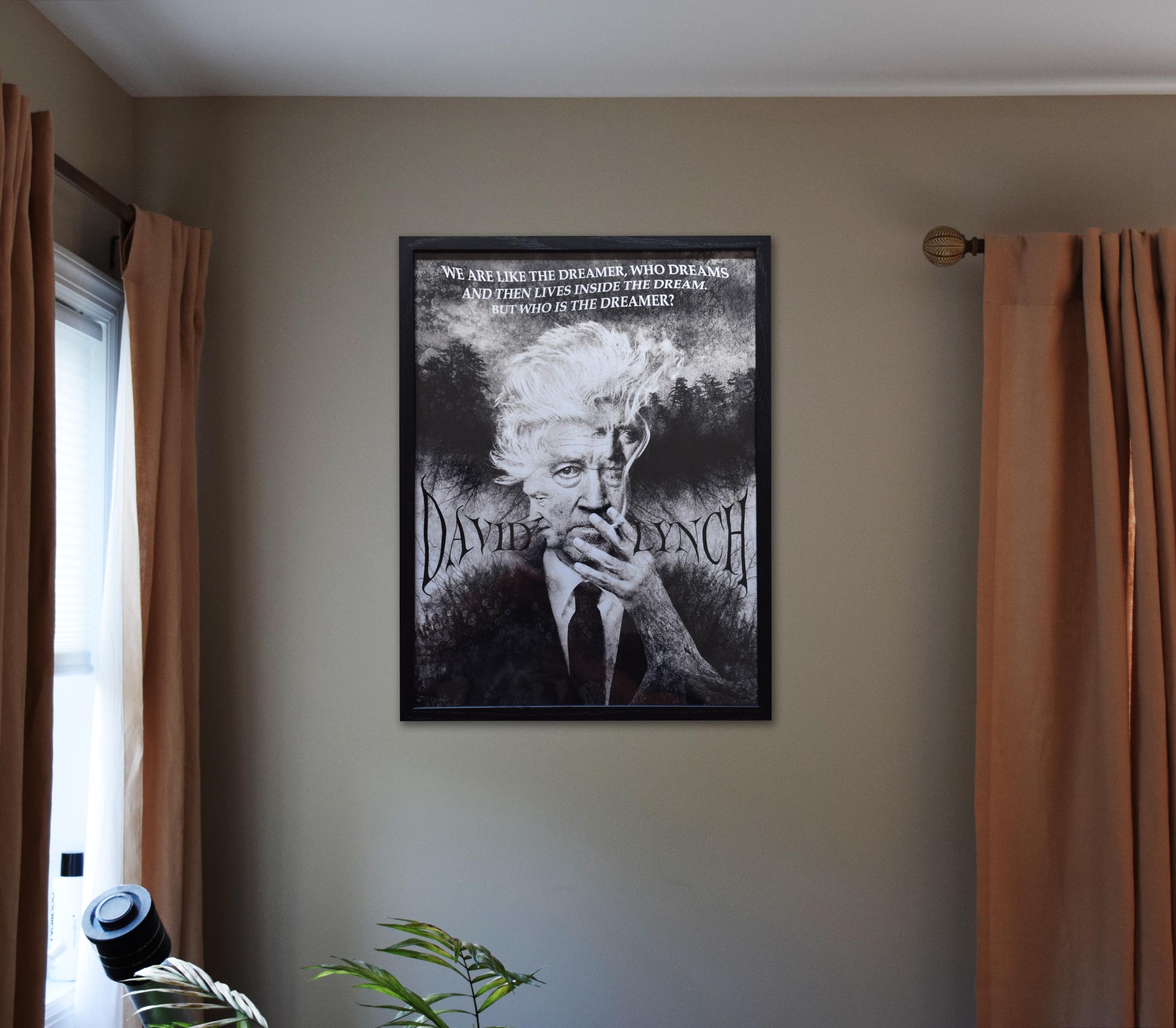 Surreal Rip David Lynch Surreal Art Print, Dark Cinematic Fine Art Portrait, Framed ...