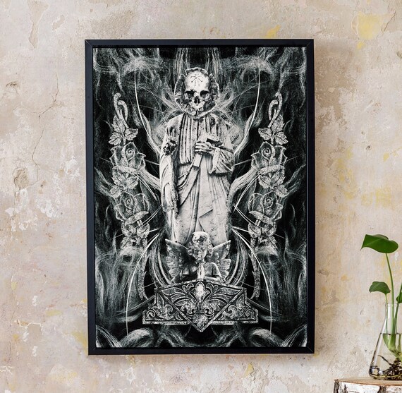 Skull Dark Macabre Art Print / Gothic Horror Macabre Art / Etsy