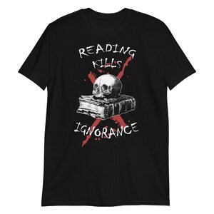 Horror True Crime Shirt, Skull Poet Shirt, Goth Aesthetic Clothing, Bookish Gifts, Memento Mori image 8