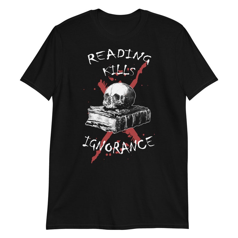 Horror True Crime Shirt, Skull Poet Shirt, Goth Aesthetic Clothing, Bookish Gifts, Memento Mori image 8