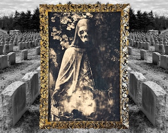 Carteles de arte gótico oscuro, Goth Macabre Horror Macabre Art Prints, Spooky Creepy Alternative Skull Art Print Wall Art