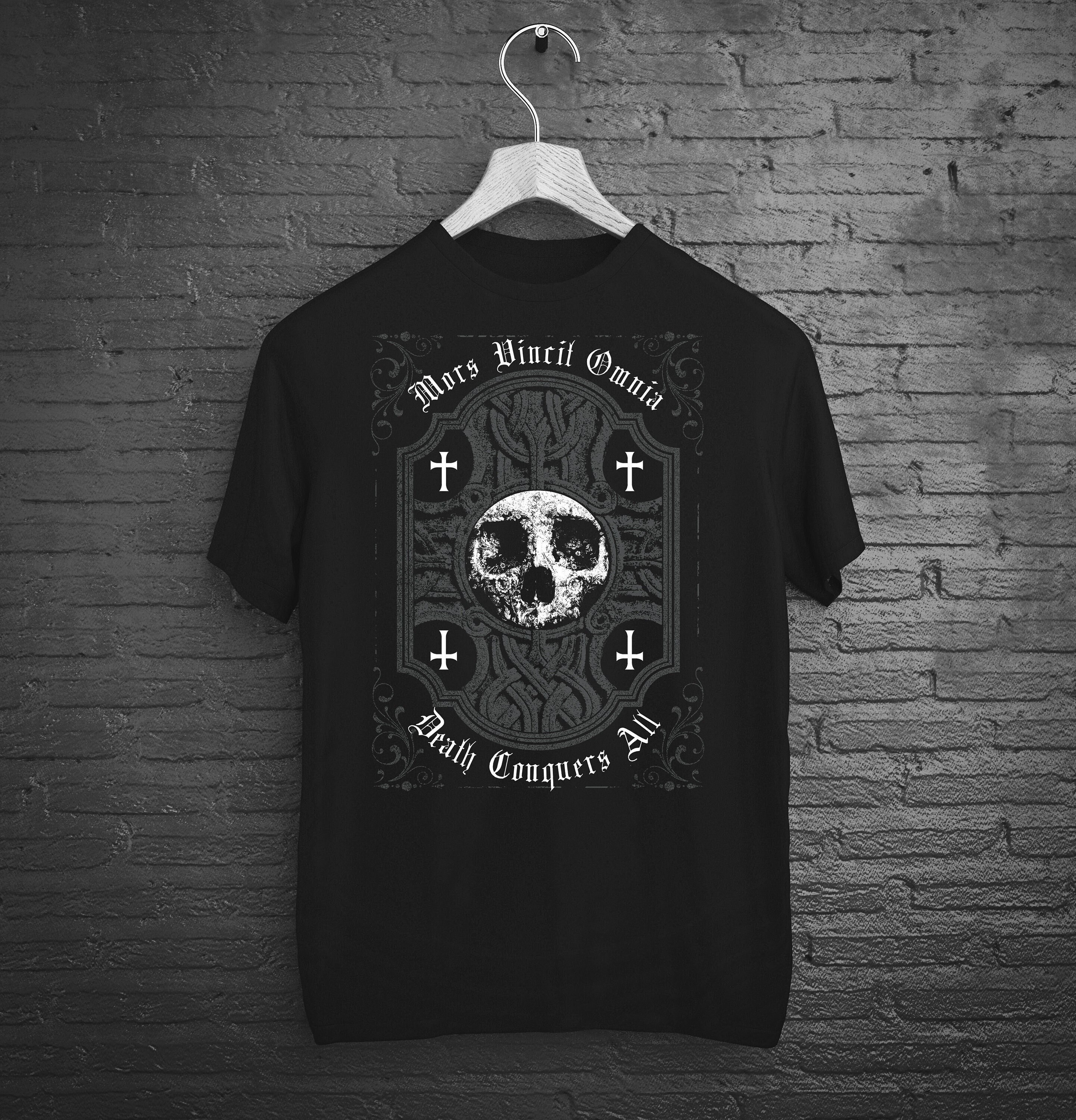 Memento Mori Skull Gothic T Shirt, Dark Art, Gothic Alternative Clothing, Skeleton Horror Shirt, Satanic Art