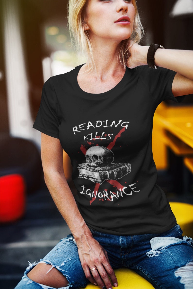 Horror True Crime Shirt, Skull Poet Shirt, Goth Aesthetic Clothing, Bookish Gifts, Memento Mori image 6