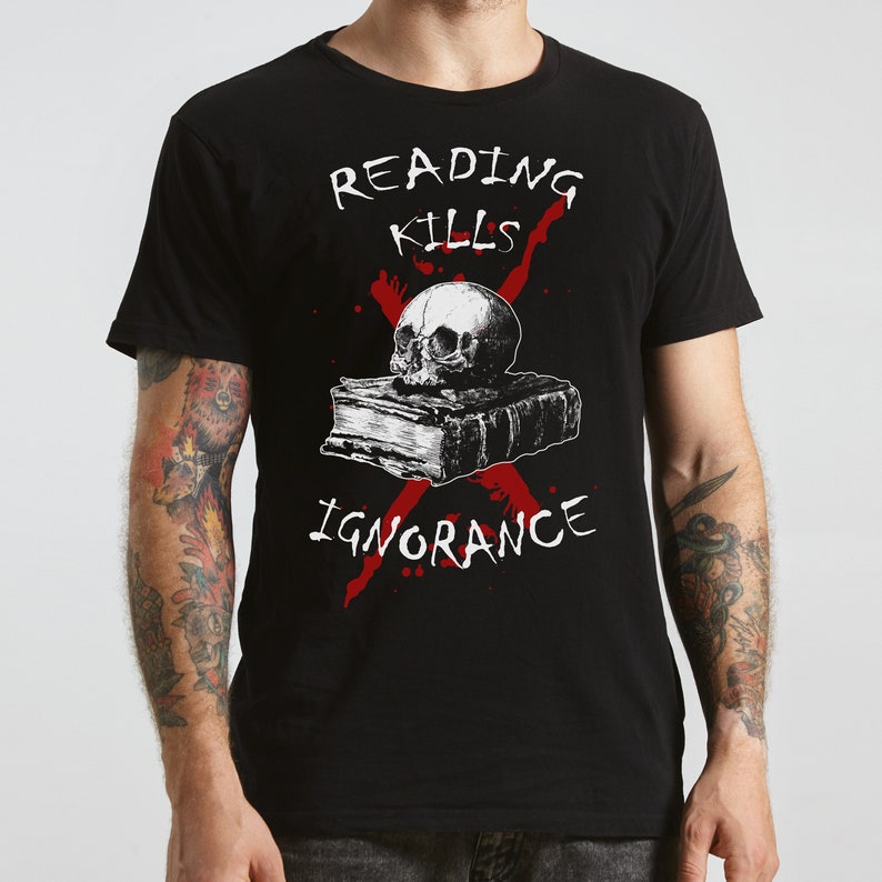 Horror True Crime Shirt, Skull Poet Shirt, Goth Aesthetic Clothing, Bookish Gifts, Memento Mori image 4