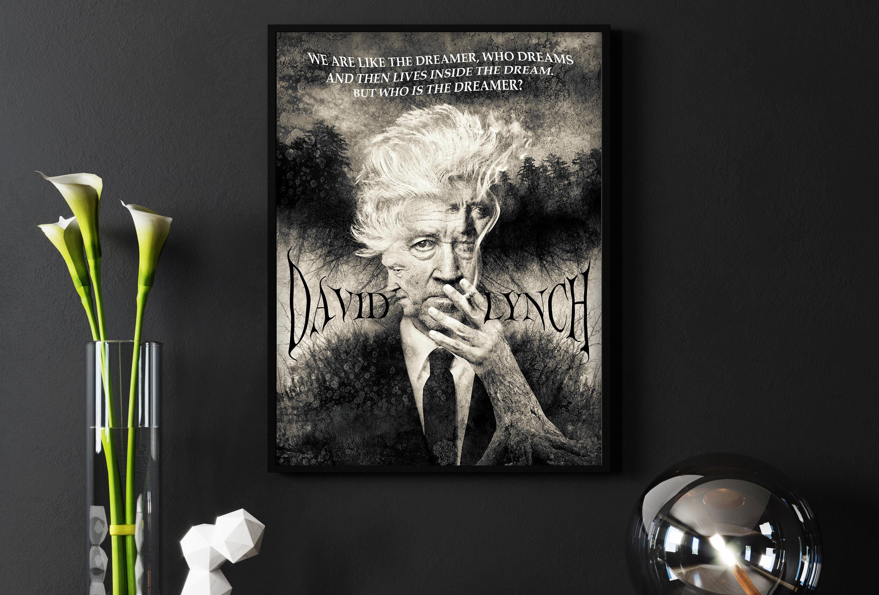 Surreal Rip David Lynch Surreal Art Print, Dark Cinematic Fine Art Portrait, Framed ...
