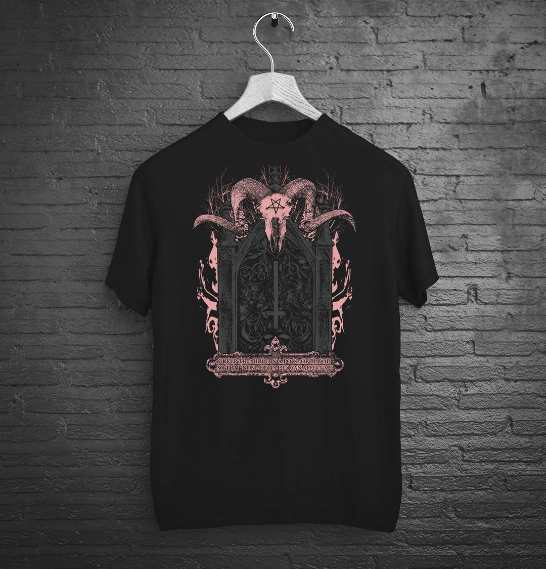 Satanic Merch Satanic Halloween Horror Goth T Tee Shirt, Dark Gothic Alternative ...