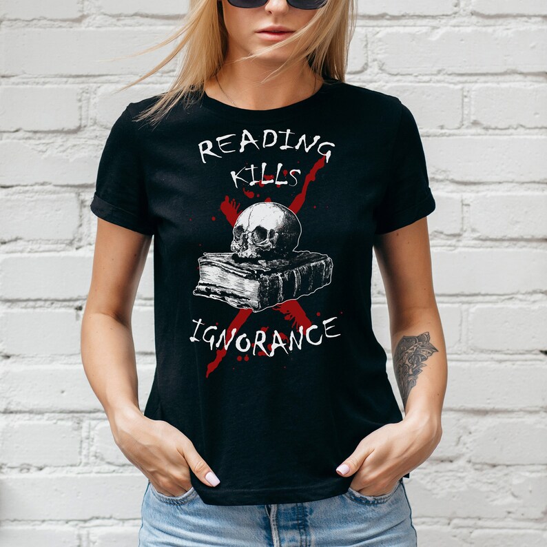 Horror True Crime Shirt, Skull Poet Shirt, Goth Aesthetic Clothing, Bookish Gifts, Memento Mori image 2