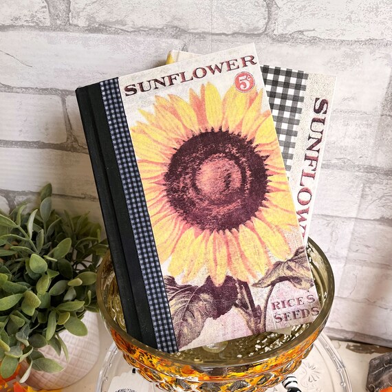 Farmhouse Vintage Sunflower Seed Pack Decoupaged Coffee Table Etsy