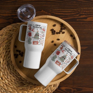 Christmas Design Travel mug with a handle 25oz