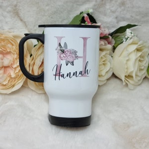 Personalised Travel Mug, Name & Initial Travel Mug, Gift For Her