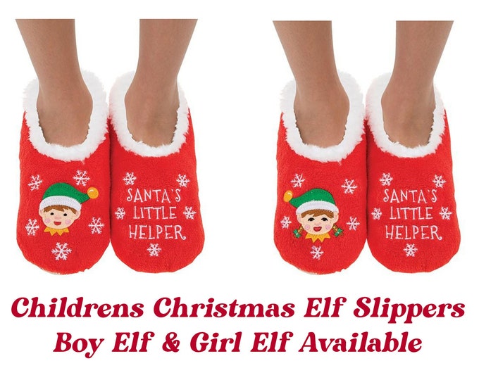 Childrens Christmas Elf Slippers