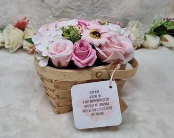 Large Soap Flower Wicker Basket Mothers Day Birthday Gifts For Her