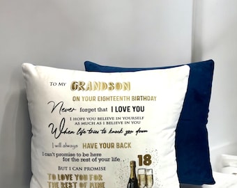 18th, 21st, Milestone Grandson, Son, Nephew Gift, Milestone Cushion, Special Birthday Male Relation Keepsake Pillow, Teen Birthday Gift