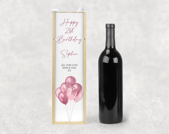 Wooden Wine Box Birthday Any Message