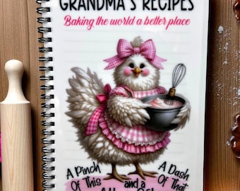 Personalised Recipe Baking Book A4/A5, Mum/Nana/Grandma's Recipe Notebook