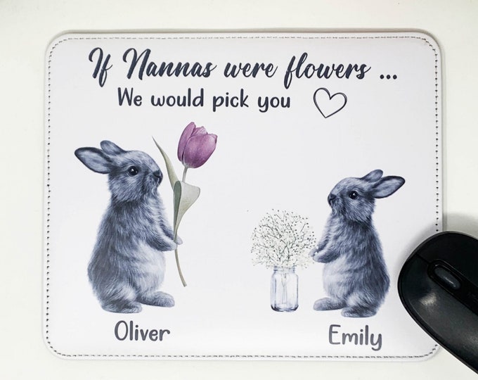 Personalised Rabbit Mouse Mat