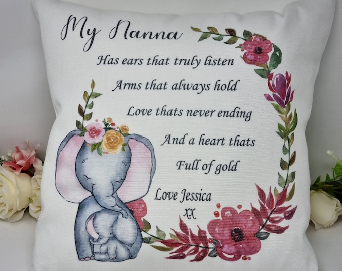 Personalised Elephant Quote Cushion