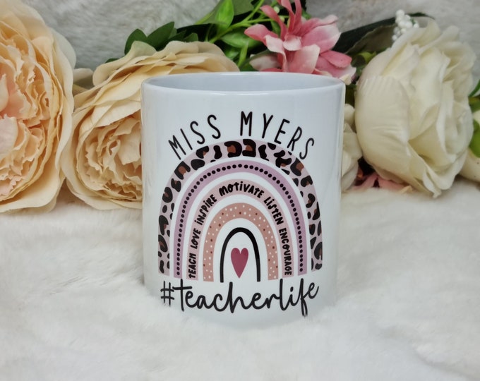 Teacher Rainbow Pencil Pot