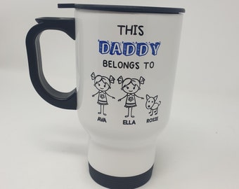 Personalised Dad/Daddy Travel Mug, Gift For Daddy/Dad, Travel Mug For Dad, Father's Day Gift