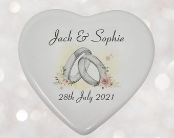 Ceramic Wedding Heart Keepsake