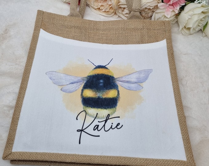 Personalised Bee Jute Bag