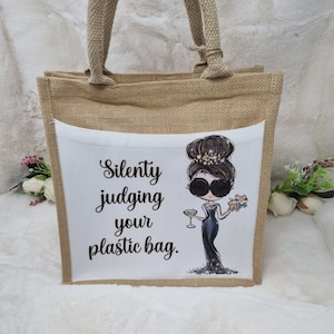 Personalised Jute Bag, Lunch Bag, Personalised Work Gift