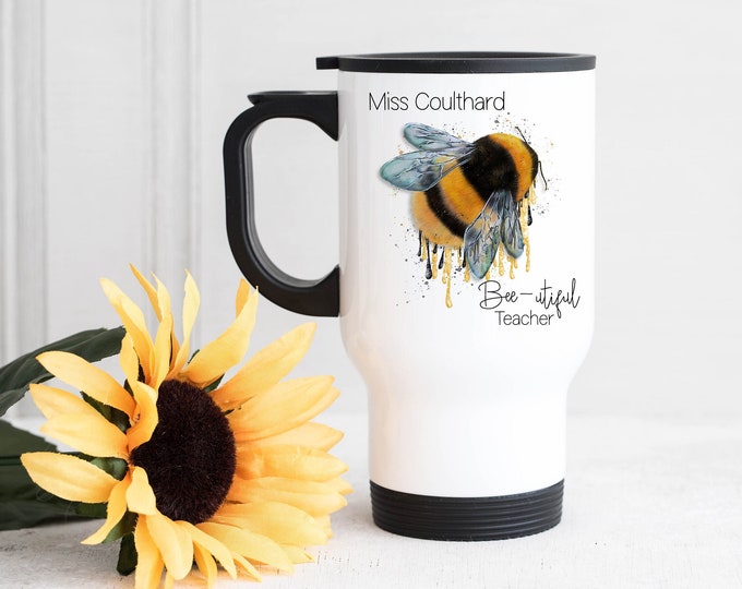 Personalised Bumble Bee Teacher Travel Mug