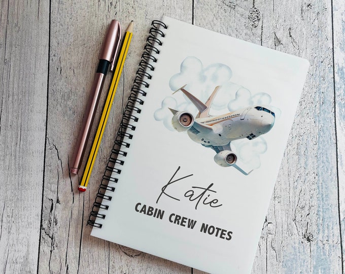 Personalised Cabin Crew Aeroplane Notebook A4/A5