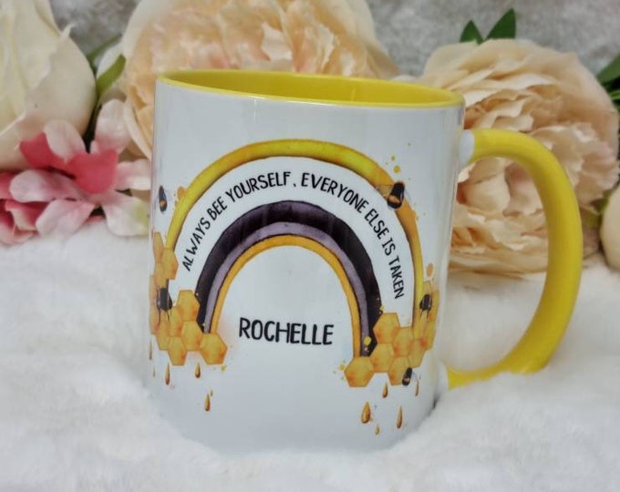 Personalised Rainbow Bumblebee Mug