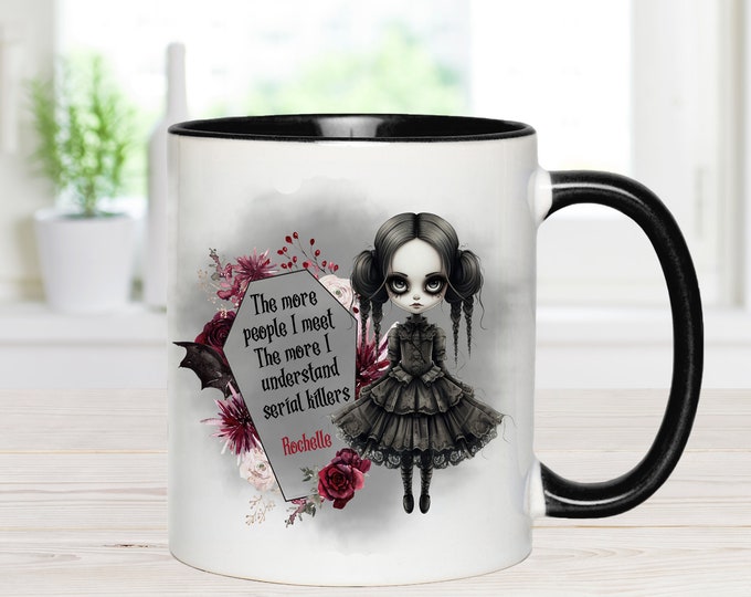 Personalised Goth Theme Mug