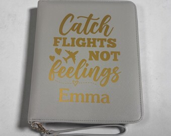 Personalised Grey Travel Organiser, Passport Holder, Card Slots, Pen Holder