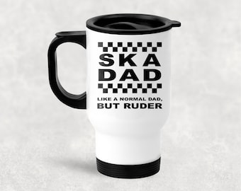 Ska Dad 2 tone Rude Boy Thermos Travel Mug For Dad Birthday Fathers Day