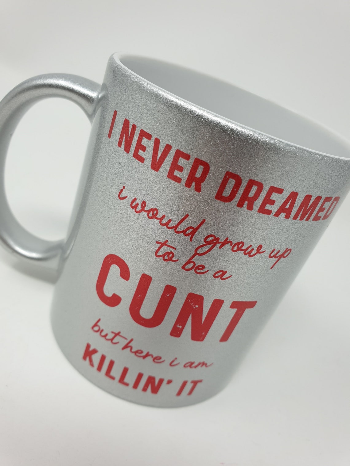Pink/Silver Cunt Mug Glitter Rude Mug Funny Mug Etsy
