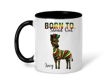 Personalised Born To Stand Out Zebra Mug