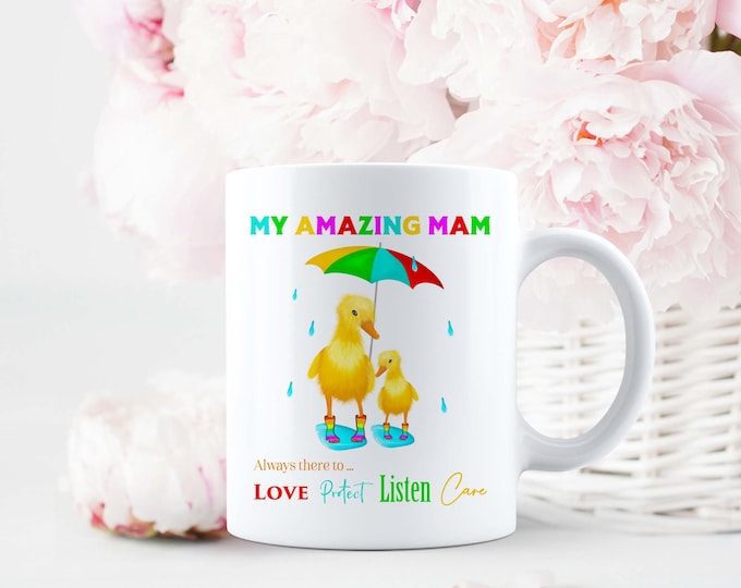 Personalised Mam, Nanna, Sister Duck Mug
