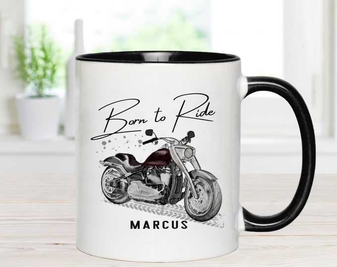 Personalised Motorbike Mug 'Born To Ride'