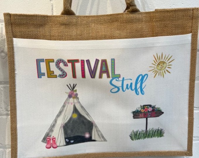 Music Festival Jute Bag