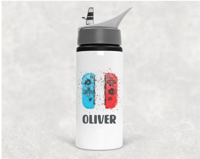 Personalised Gaming Controller Water Bottle Flip Lid