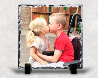 Personalised Square Photo Slates Various Sizes, Photo Gift, Printed Photo Rock Slate,