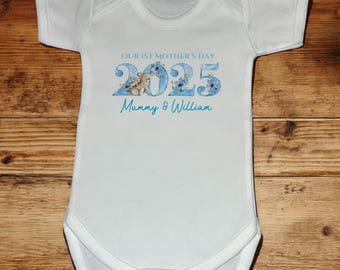 Personalised Mothers Day Baby boy Vest, Personalised Mothers Day, 1st Mothers Day, Baby Bodysuit, Baby Vest, Baby Boy