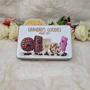 Personalised Biscuit Tin, Goodie Tin, Treat Tin, Dad Tin, Grandad Tin, Mum Tin, Nana Tin, Father's Day Gift imagen 2