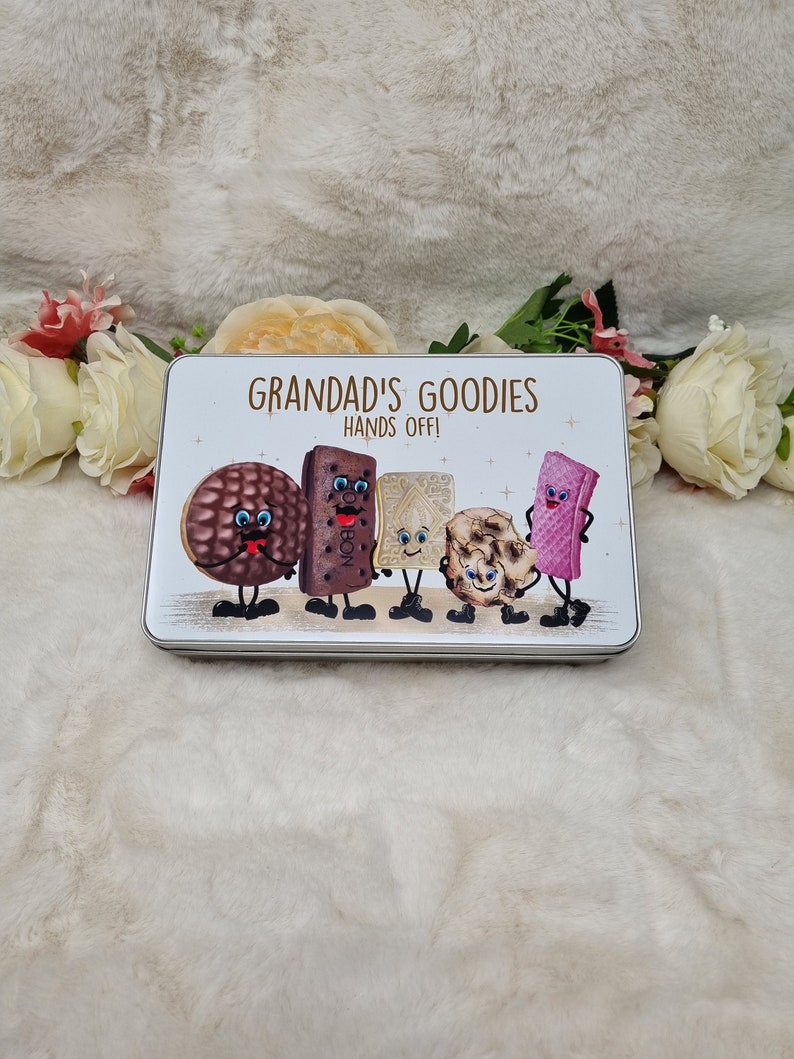 Personalised Biscuit Tin, Goodie Tin, Treat Tin, Dad Tin, Grandad Tin, Mum Tin, Nana Tin, Father's Day Gift imagen 2