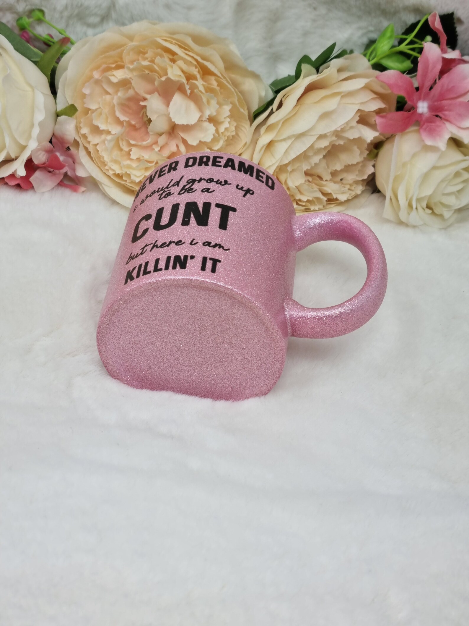 Pink/Silver Cunt Mug Glitter Rude Mug Funny Mug Etsy