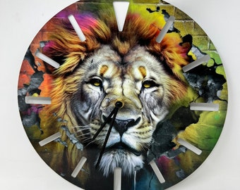 Metal Lion Clock